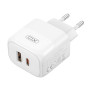 Мережевий зарядний пристрій XO L138 GaN nitride 30W Type-C to Type-C