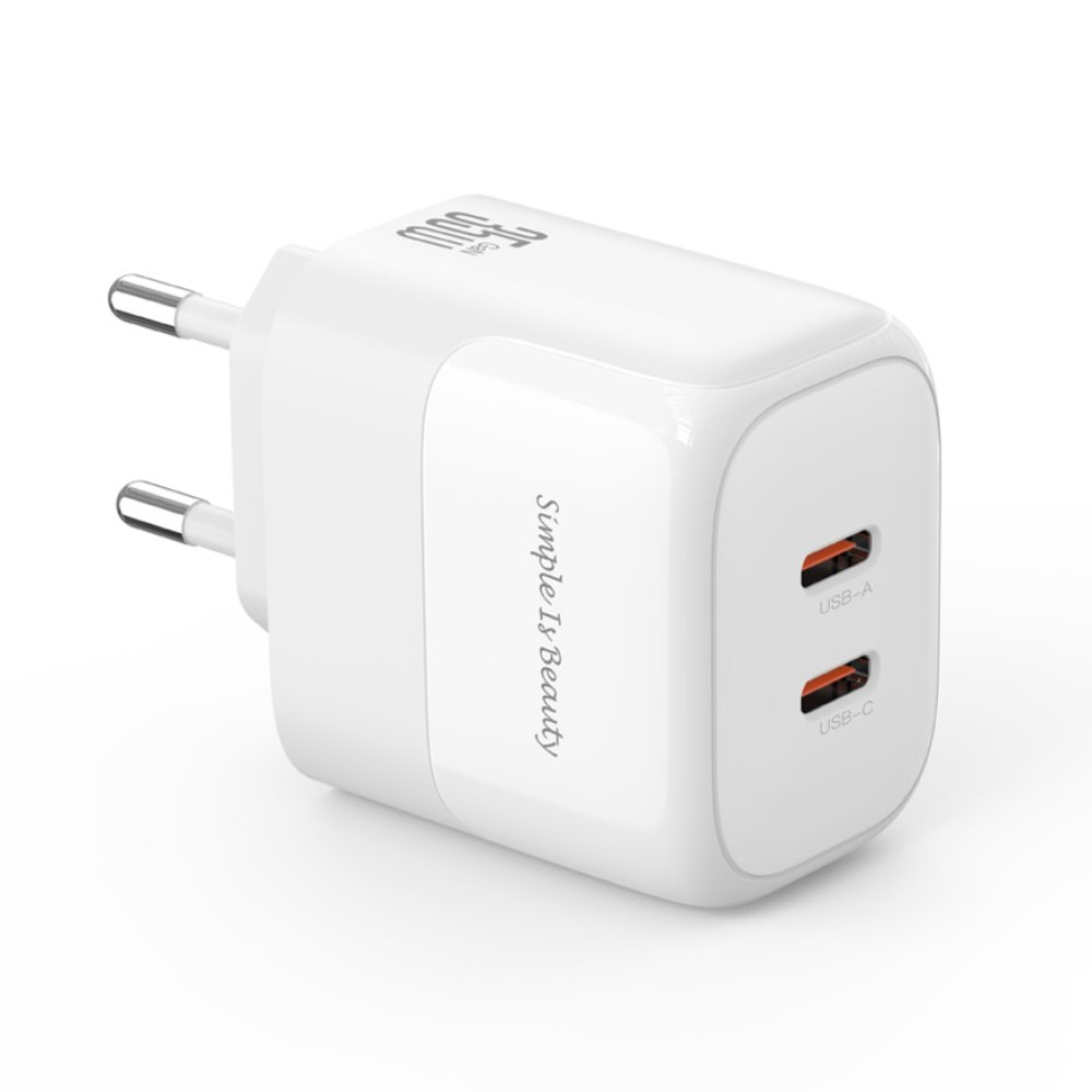 Мережевий зарядний пристрій XO L140 GaN Nitride 35W Type-C to Type-C