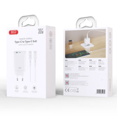 Мережевий зарядний пристрій XO CE30 PD30W+18W Type-C to Type-C