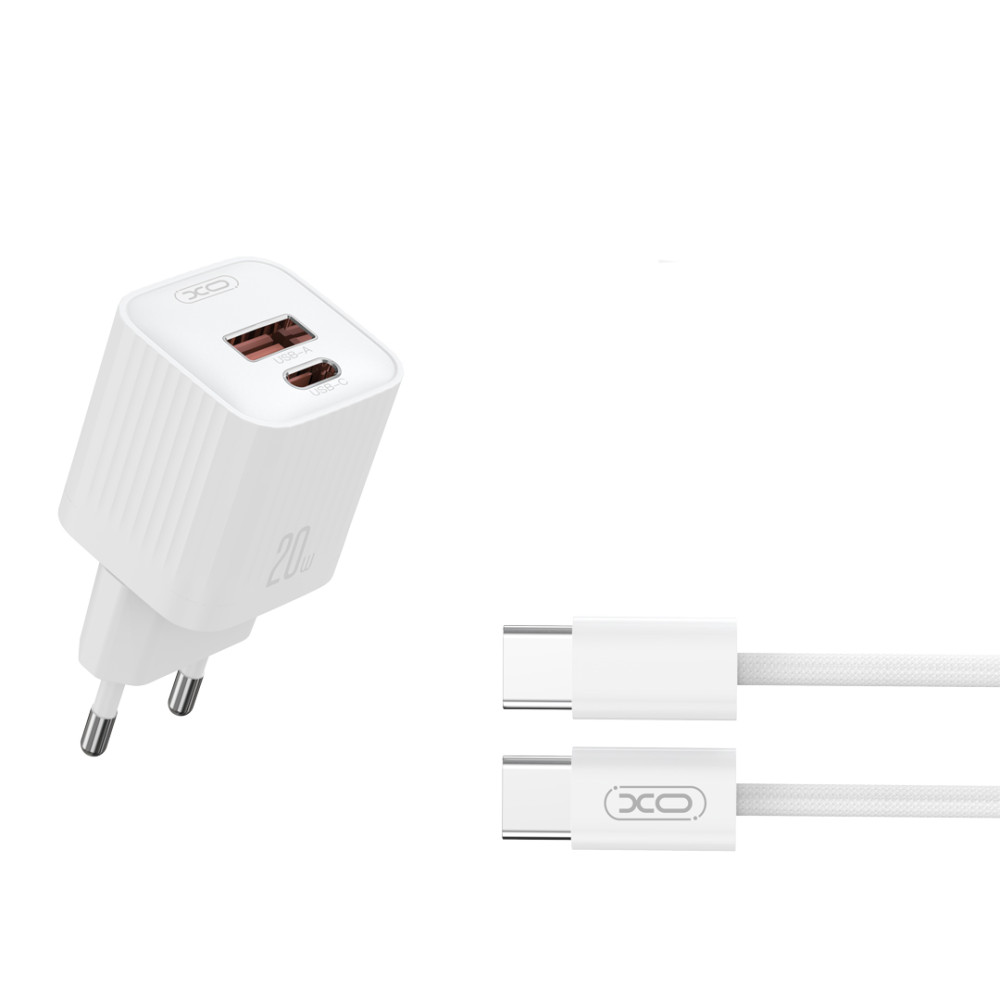 Мережевий зарядний пристрій XO L147 PD20W+QC3.0 Type-C to Type-C
