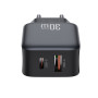 Мережевий зарядний пристрій XO L156 GaN PD30W+QC3.0 Type-C to Type-C