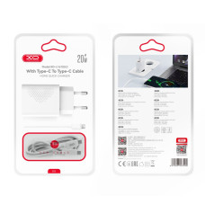 Мережевий зарядний пристрій XO L161 PD20W+QC3.0 Type-C to Type-C
