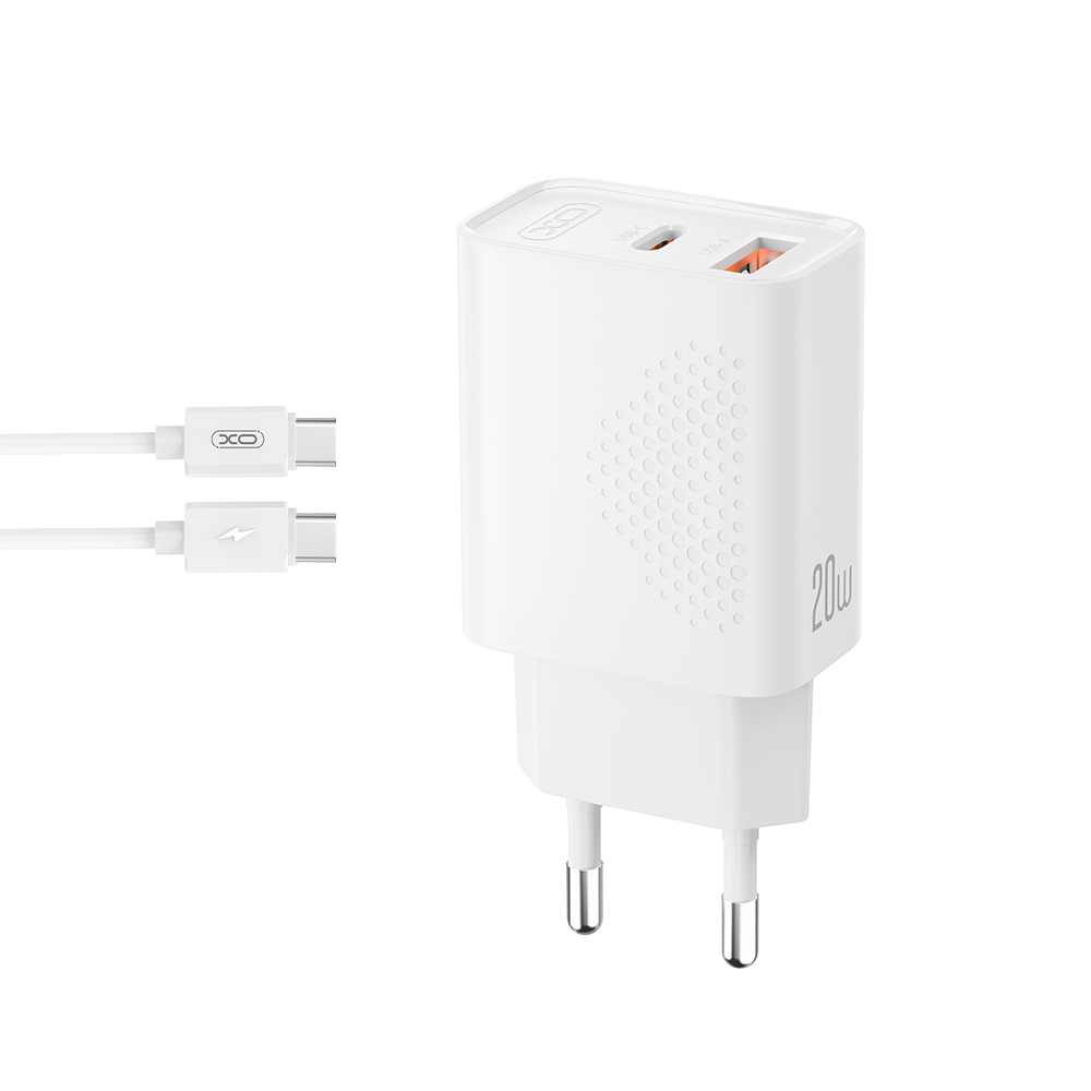 Мережевий зарядний пристрій XO L161 PD20W+QC3.0 Type-C to Type-C