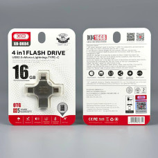 USB флеш XO DK04 16GB 4in1 USB+Micro+Lightning+Type-C USB2.0