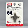 USB флеш XO DK04 64Gb 4in1 USB2.0+MicroUSB+Lightning+Type-C