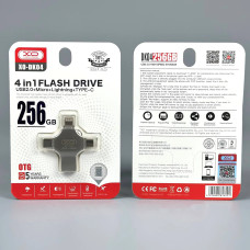 USB флеш XO DK04 256GB 4in1 USB+MicroUSB+Lightning+Type-C USB2.0
