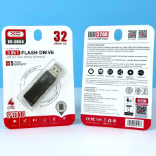 USB флеш XO DK06 32GB 3-in-1 USB+Lightning+Micro