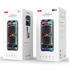 Портативна колонка XO F58 Shine Dual RGB 40W (з пультом дистанційного керування + бездротовий мікрофон) (26,3*24,8*55,8 см)