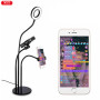 Кільцева світлодіодна Led Лампа стійка XO BGD006/LS-90 3.5 inch 2в1 з затискачем для телефону і тримачем мікрофона