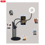 Кільцева світлодіодна Led Лампа стійка XO BGD006/LS-90 3.5 inch 2в1 з затискачем для телефону і тримачем мікрофона
