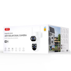 Камера відеоспостереження XO CR19 з сонячною батареєю та двома об'єктивами (4G, 4-Megapixel, AOV) 