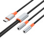 AUX  XO NB-R269B Type-C male to Dual 3.5mm female 1.2m