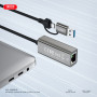 USB HUB XO HUB018 2in1 USB+Type-C to RJ45