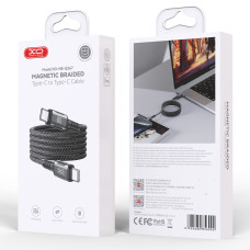 Data Cable XO NB-Q267 Magnetic Braided Type-C to Type-C 60W 1m