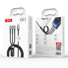 Data Cable XO NB297 3in1 USB to Micro+Type-C+Lightning 100W 1.2m